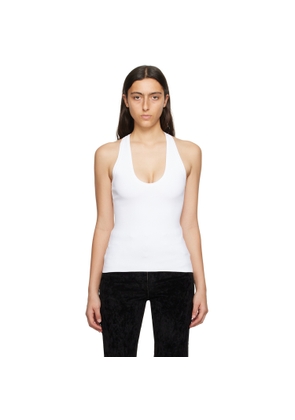 Ferragamo White Scoop Neck Tank Top