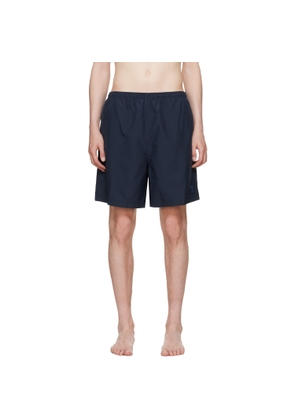 AMI Paris Navy Long Plain Swim Shorts