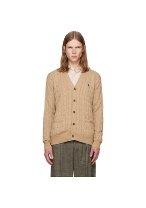 Polo Ralph Lauren Tan Cable-Knit Cotton Cardigan