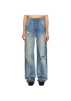 MM6 Maison Margiela Blue Distressed Jeans