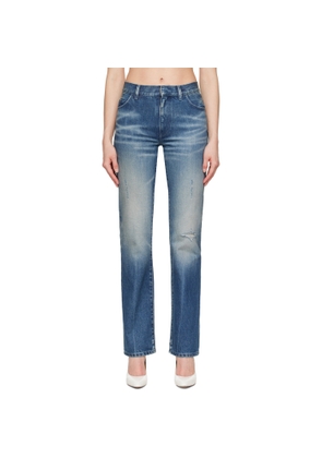 MM6 Maison Margiela Blue Straight-Leg Jeans