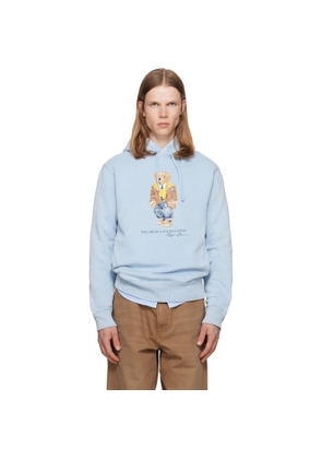 Polo Ralph Lauren Blue Polo Bear Garment-Dyed Fleece Hoodie