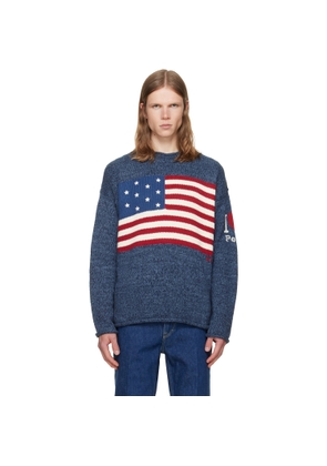 Polo Ralph Lauren Blue 'The I Heart Polo' Flag Sweater