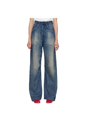 MM6 Maison Margiela Blue Wide-Leg Jeans