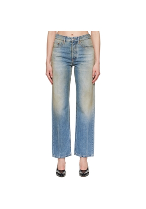 MM6 Maison Margiela Blue Straight-Leg Jeans