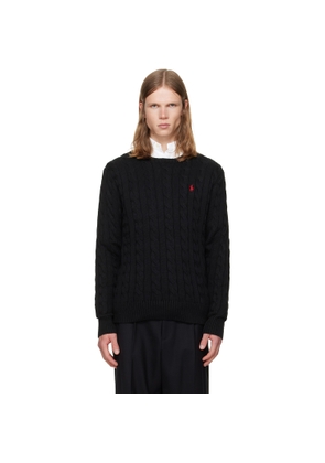 Polo Ralph Lauren Black Cable-Knit Cotton sweater