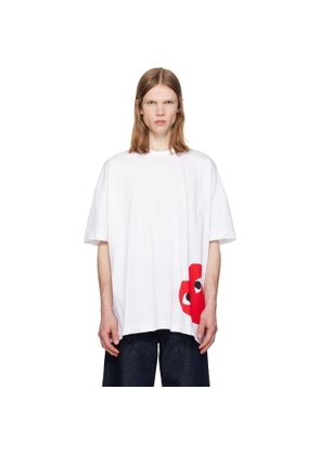 COMME des GARÇONS PLAY White 'Oversized Red Corner Heart' T-shirt