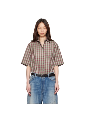 Acne Studios Green & Purple Check Button-Up Shirt