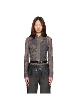 Acne Studios Gray Lace Corset Shirt