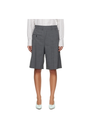 MM6 Maison Margiela Gray Wool-Blend Tailored Shorts