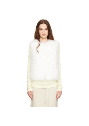 Yves Salomon White Feather Vest
