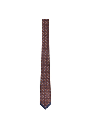 Valentino Garavani Orange & Navy Valentie Silk Jacquard Tie