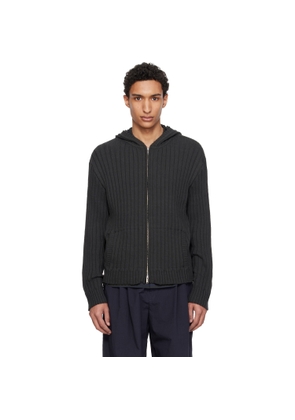 YOKE Gray Cotton Wide Rib Hoodie