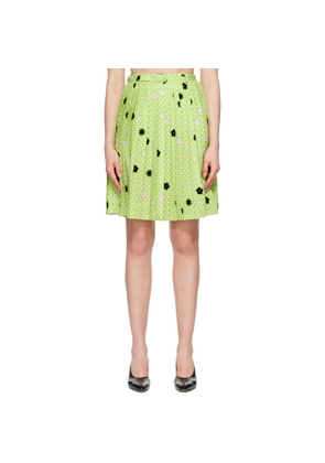 MM6 Maison Margiela Green Belted Midi Skirt
