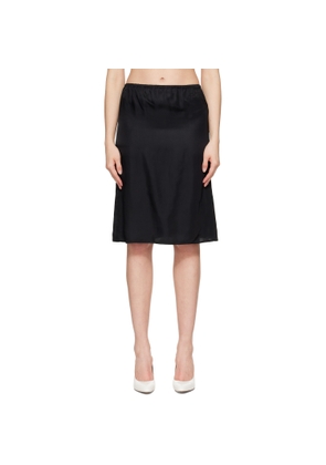 MM6 Maison Margiela Black Satin Midi Skirt