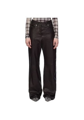 Acne Studios Brown Paneled Leather Pants