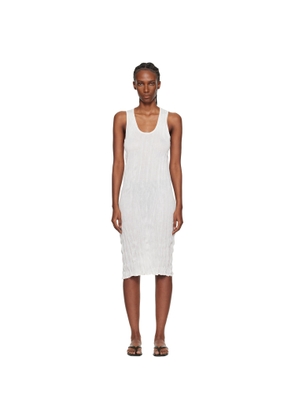 TOTEME White Crinkled Knit Tank Midi Dress