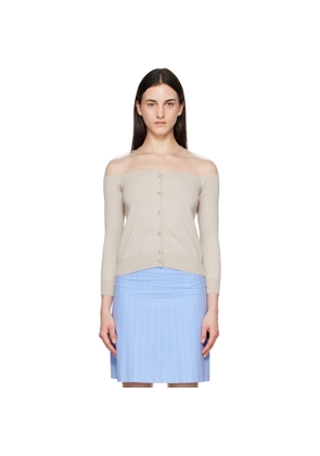 MM6 Maison Margiela Beige Knit Cardigan