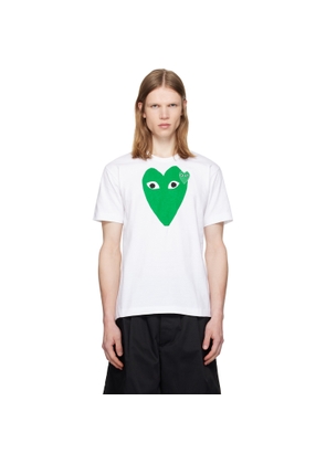COMME des GARÇONS PLAY White 'Green Emblem Green Heart' T-shirt