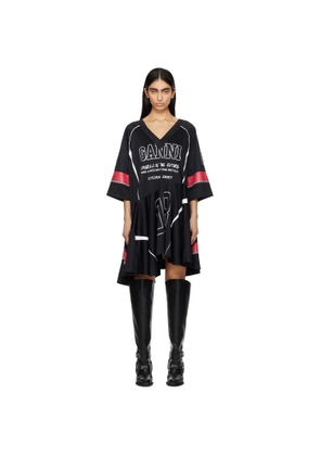 GANNI Black Future Mesh Oversized Minidress
