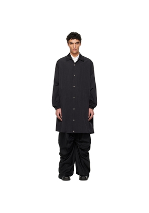 FUMITO GANRYU Black Long Coach Coat