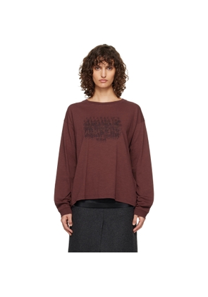 Maison Margiela Burgundy Cotton Numerical T-shirt