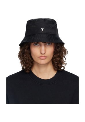 AMI Paris Black Ami de Coeur Stud Bucket Hat
