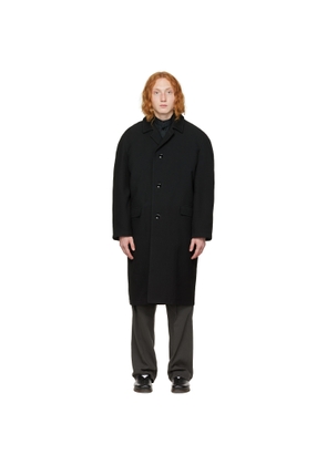 LEMAIRE Black Cotton & Wool Coat