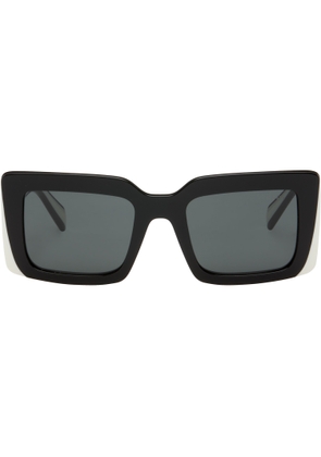 Prada Eyewear Black & White 'Prada Logo' Sunglasses