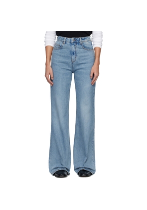 AMI Paris Blue Cotton Flare Fit Jeans