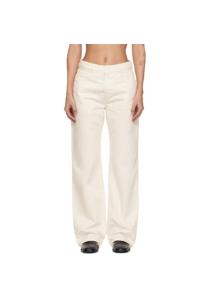 AMI Paris Off-White Cotton Large Fit Jeans