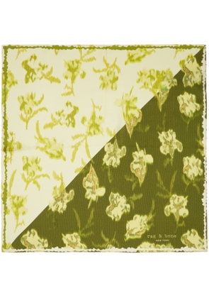 rag & bone Green Kit Floral-Print Silk Bandana Scarf