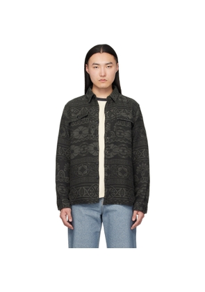 RRL Gray Jacquard Work Shirt