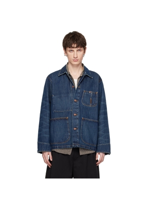 Nudie Jeans Blue Howie Denim Chore Jacket