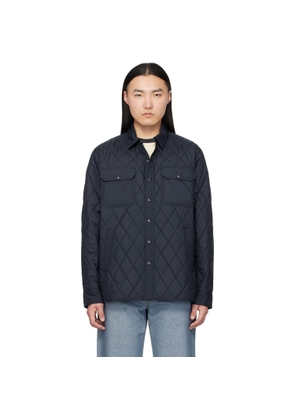 RRL Navy Quilted Overshirt