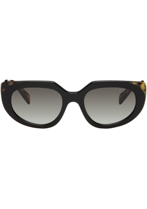 Prada Eyewear Black & Beige 'Prada Logo' Sunglasses