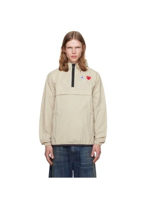 COMME des GARÇONS PLAY Beige K-Way Edition Half Zip Jacket