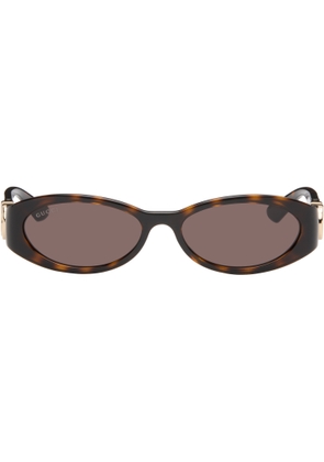 Gucci Brown Oval Frame Sunglasses
