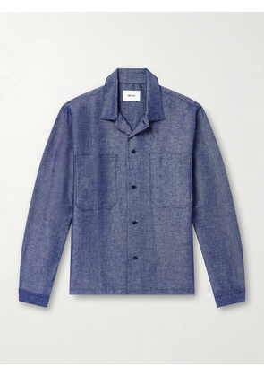 NN07 - Rob Cotton And Linen-Blend Chambray Shirt - Men - Blue - S