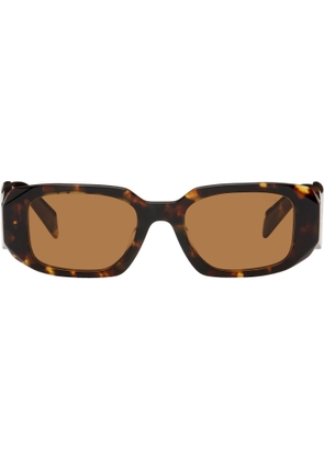 Prada Eyewear Brown Rounded Rectangle Acetate Sunglasses