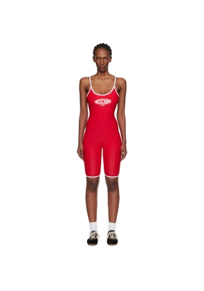 Moschino Red Printed Lycra One-Piece Swimsuit