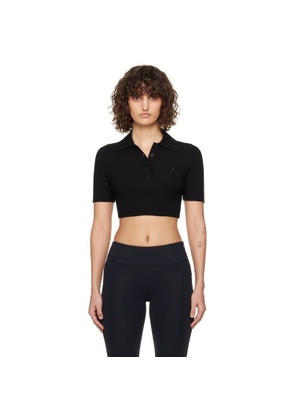 Courrèges Black Cropped Knit Polo