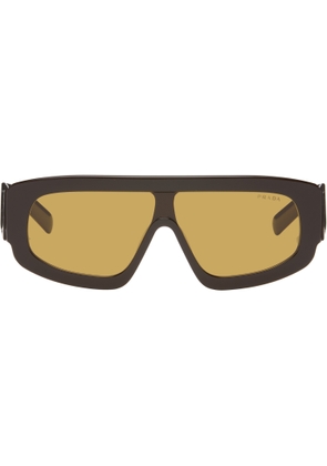 Prada Eyewear Brown Shield-Style Sunglasses