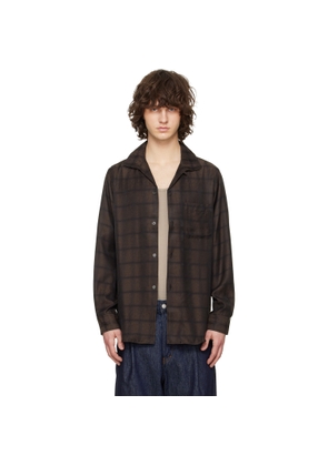 NEEDLES Brown Italian Collar Shirt