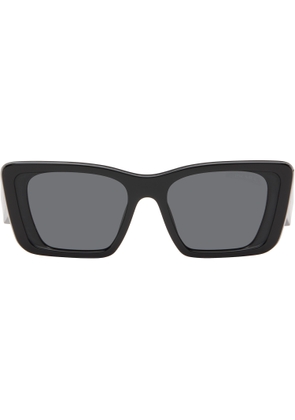 Prada Eyewear Black Thick Cat Eye Acetate Sunglasses