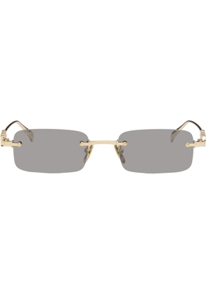 Gucci Gold Rectangular Frame Sunglasses