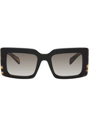 Prada Eyewear Black & Brown Square Sunglasses