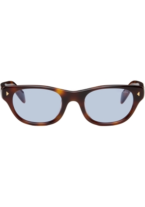 Prada Eyewear Brown Oval Sunglasses