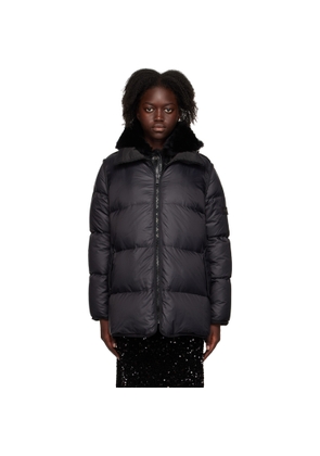 Yves Salomon - Army Black Paneled Down Jacket