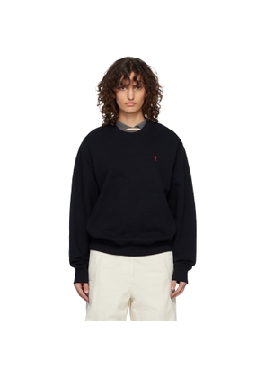 AMI Paris Black Cotton Ami de Coeur Sweatshirt